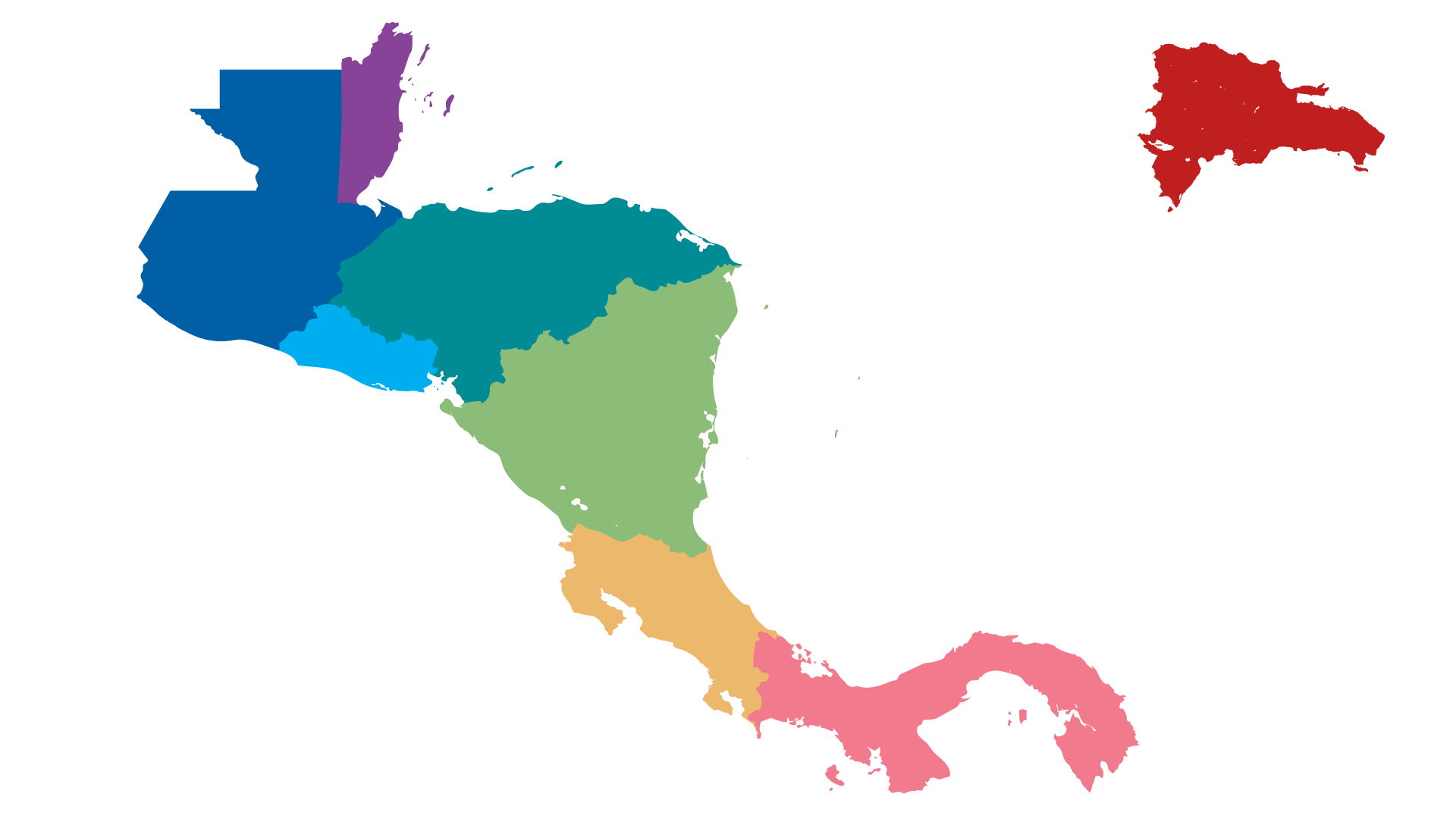 Mapa de Centroamérica y Caribe con República Dominicana